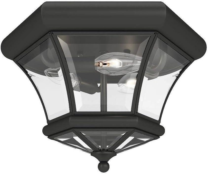 Livex Lighting Monterey/Georgetown 3 - Light Flush Mount in  Black