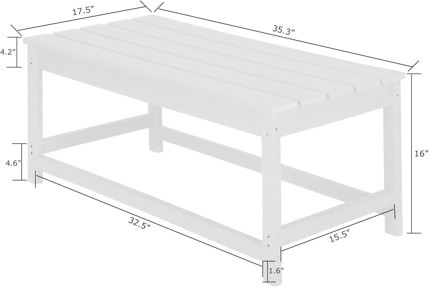 Malibu Sand Poly Lumber Outdoor Coffee Table 35"