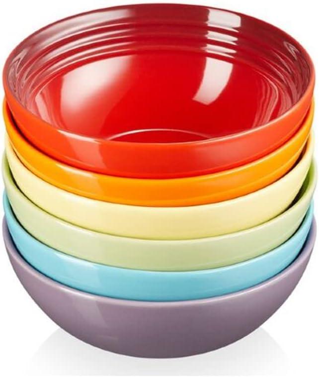 Rainbow Ceramic 650ml Microwave Safe Cereal Bowls Set