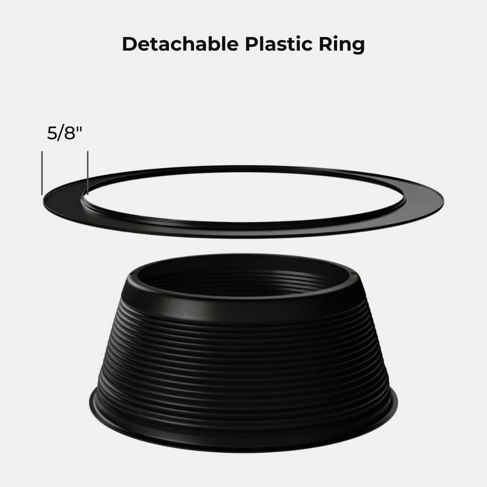 6 Inch Black Stepped Baffle Trim with 725 Inch Goof Plastic Ring Use with PAR 30 PAR 38 R30 R40 BR30 BR40 Bulbs Replace Halo and Juno Light Covers (12)