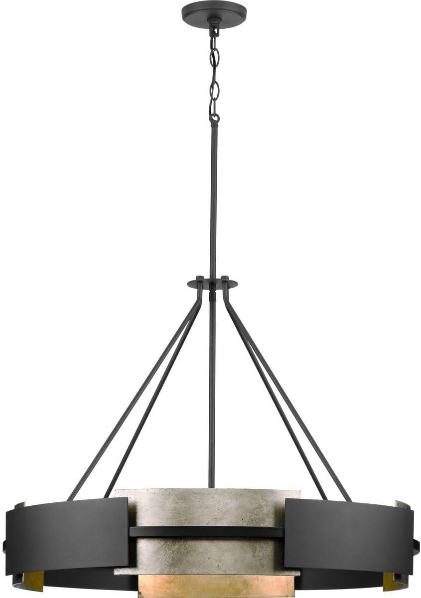 Progress Lighting Lowery 6-Light Chandelier, Matte Black, No Shade