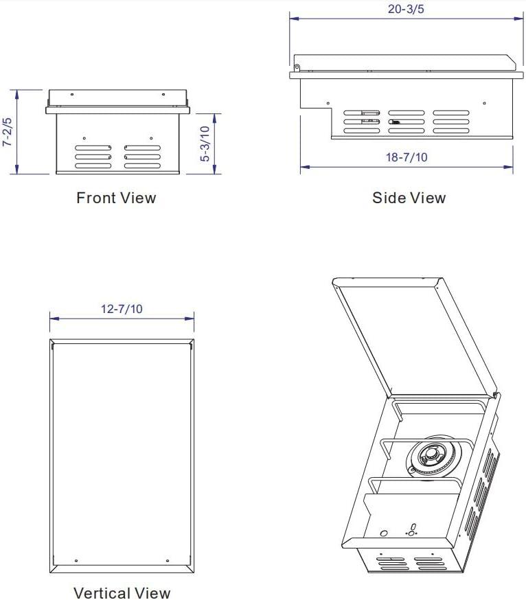 WHISTLER NG/LP Interchangeable Drop in Single Side Burner