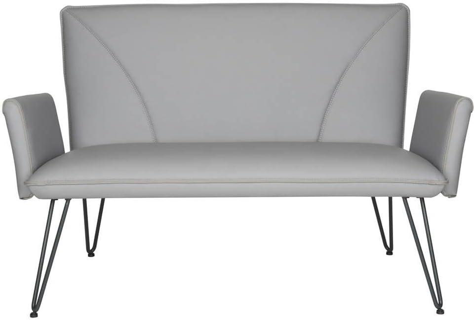 Johannes Mid Century Modern Leather Settee  - Safavieh