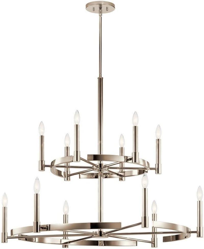 Tolani Polished Nickel 12-Light Elegance Chandelier