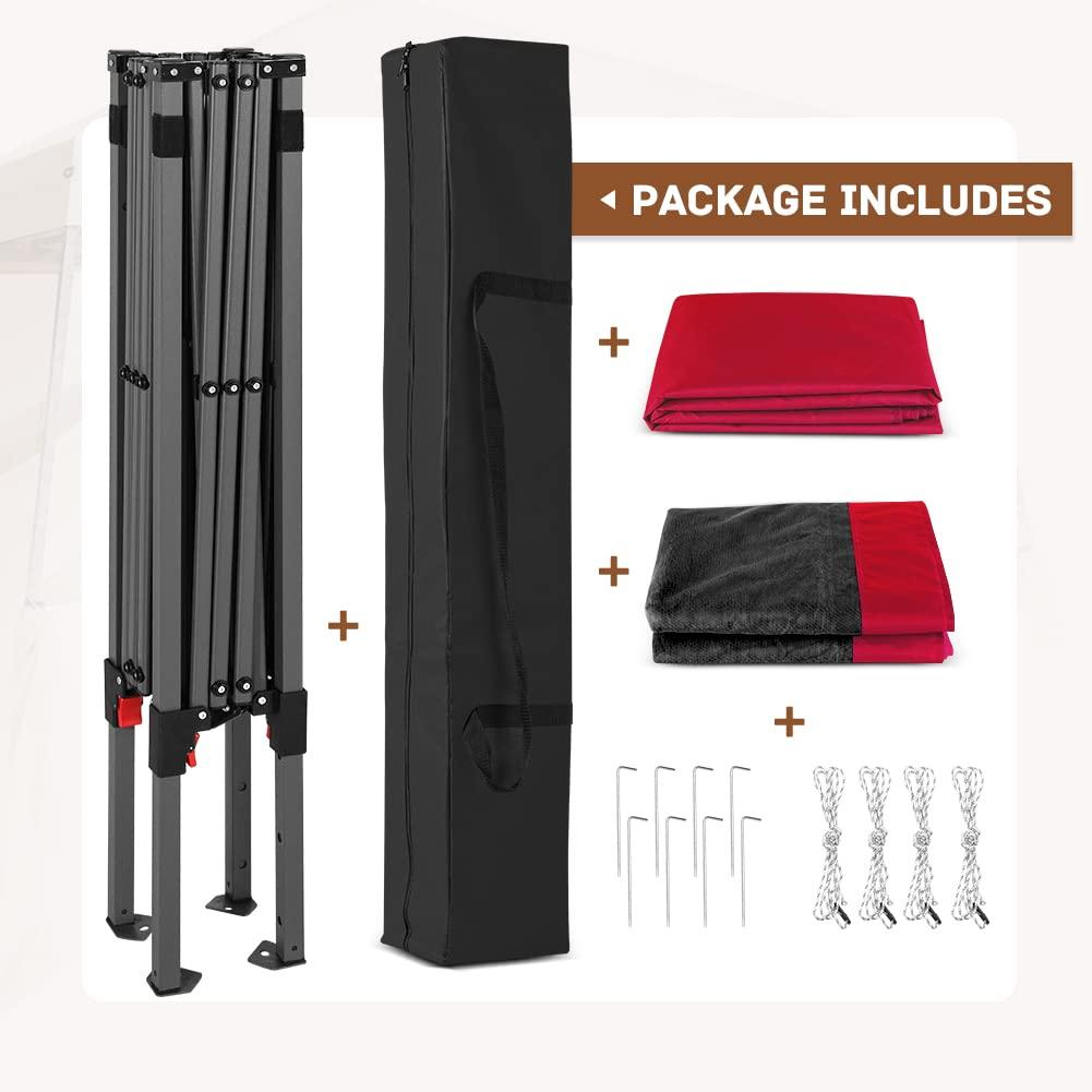 COOS BAY 10 Ft. W X 10 Ft. D Steel Pop Up Slant Leg Patio Gazebo With Netting