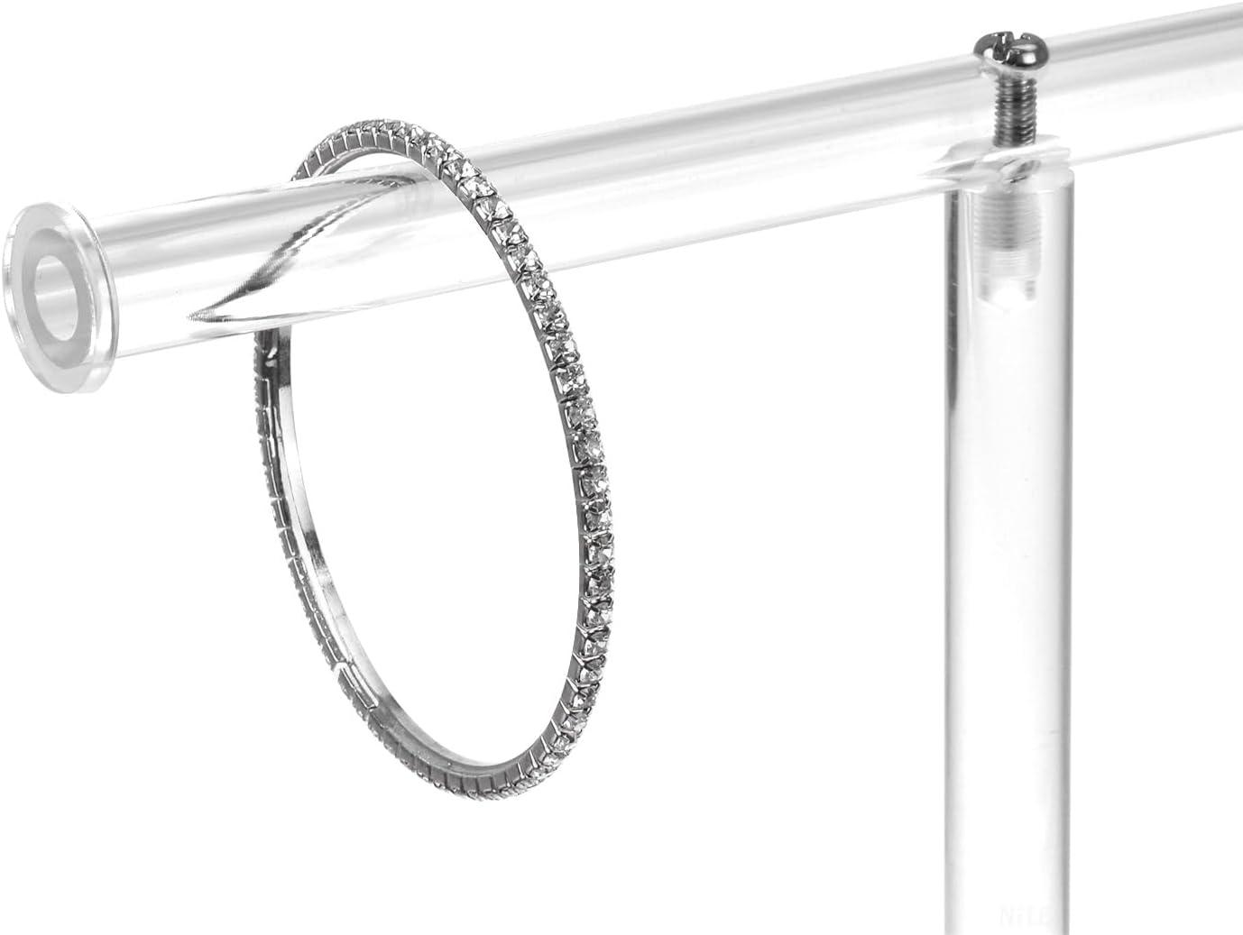 Premium Jewelry Stand , Solid Clear 2-Tier Acrylic Jewelry Organizer Stand & Bracelet holder Stand for Necklace Display, Ring & Watch Display