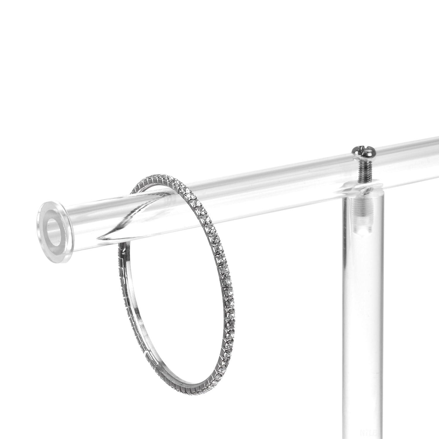 Premium Jewelry Stand , Solid Clear 2-Tier Acrylic Jewelry Organizer Stand & Bracelet holder Stand for Necklace Display, Ring & Watch Display