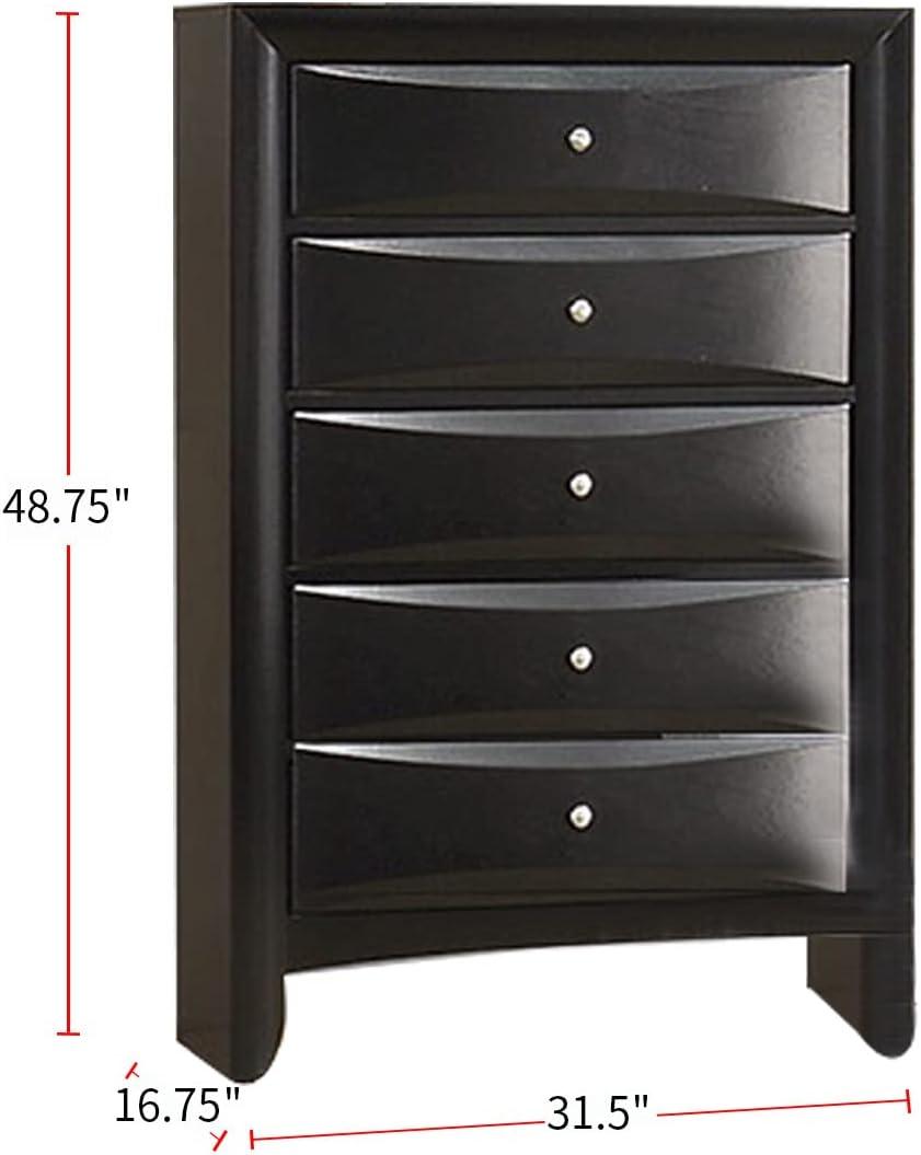 Briana Storage Bedroom Set with Bookcase Headboard Black