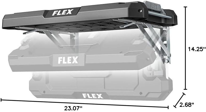 Flex Black and Gray Folding Rack Shelf with Quick-Connect Latch
