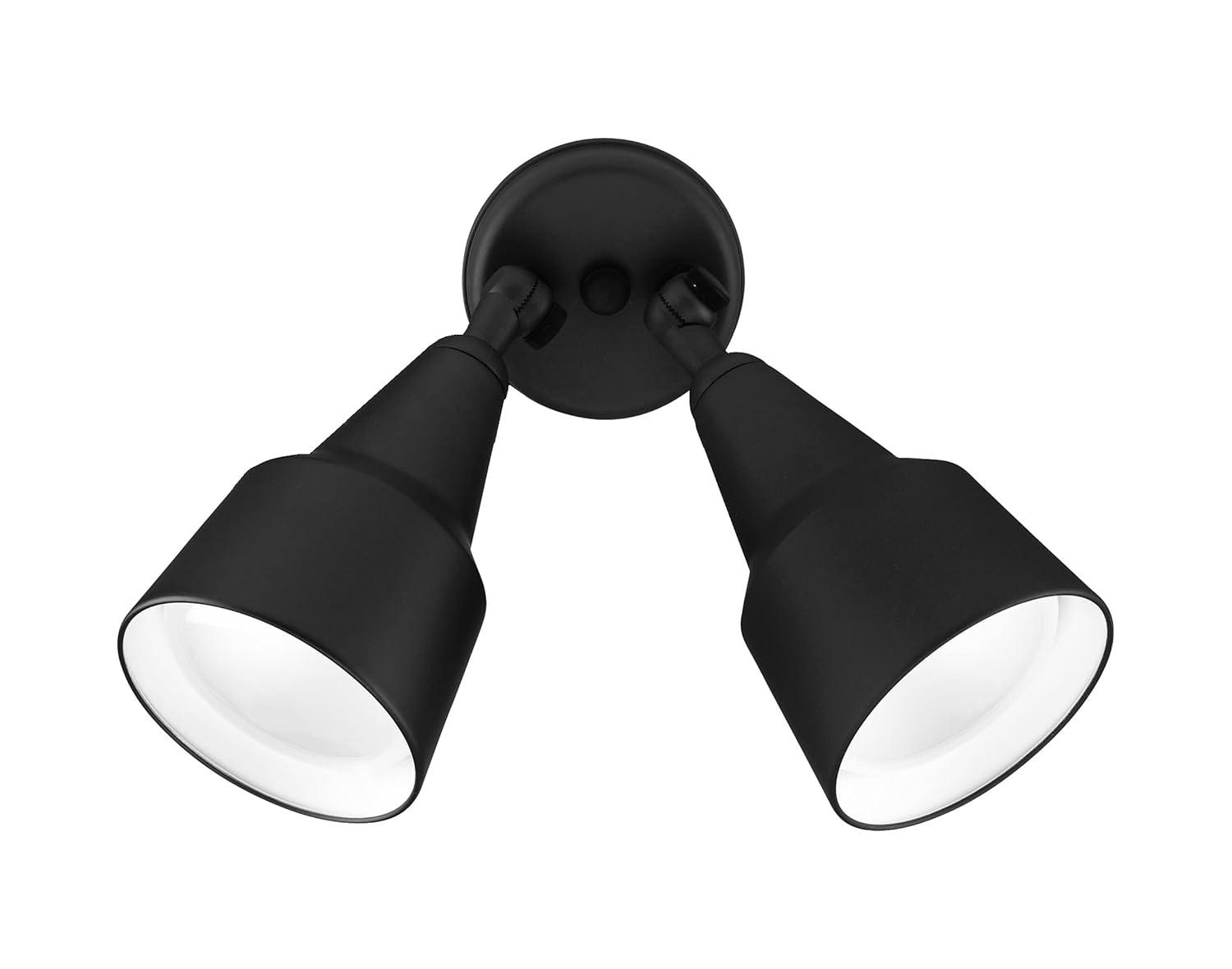 NICOR Lighting 150-Watt Double Cone Shaped Adjustable Outdoor Flood Light, Black (11121)