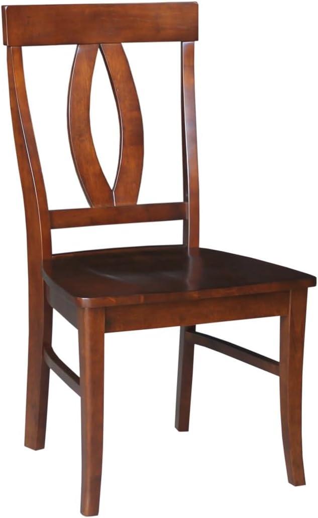 International Concepts Set of 2 Cosmo Verona Splat Back Chairs Espresso: Hardwood Frame, 250lb Capacity