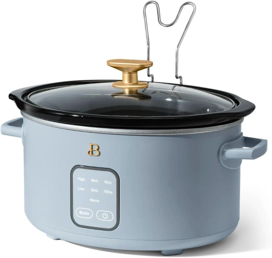 Beautiful 4Qt Slow Cooker with Touch-Activated Display, White Icing by Drew Barrymore