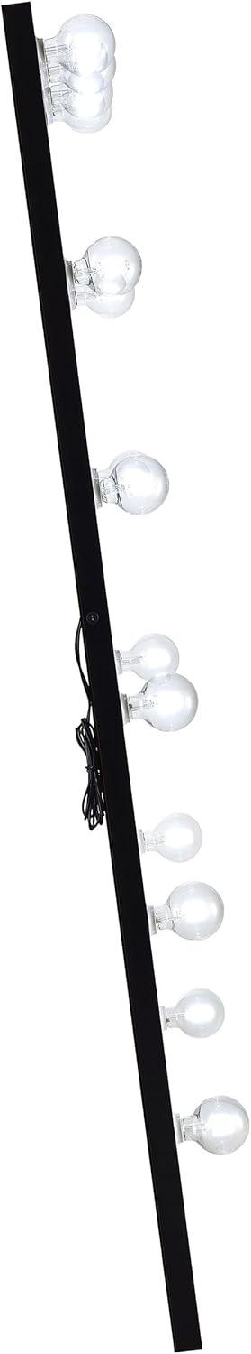 Black High Gloss Full Length Rectangular Wood Floor Mirror