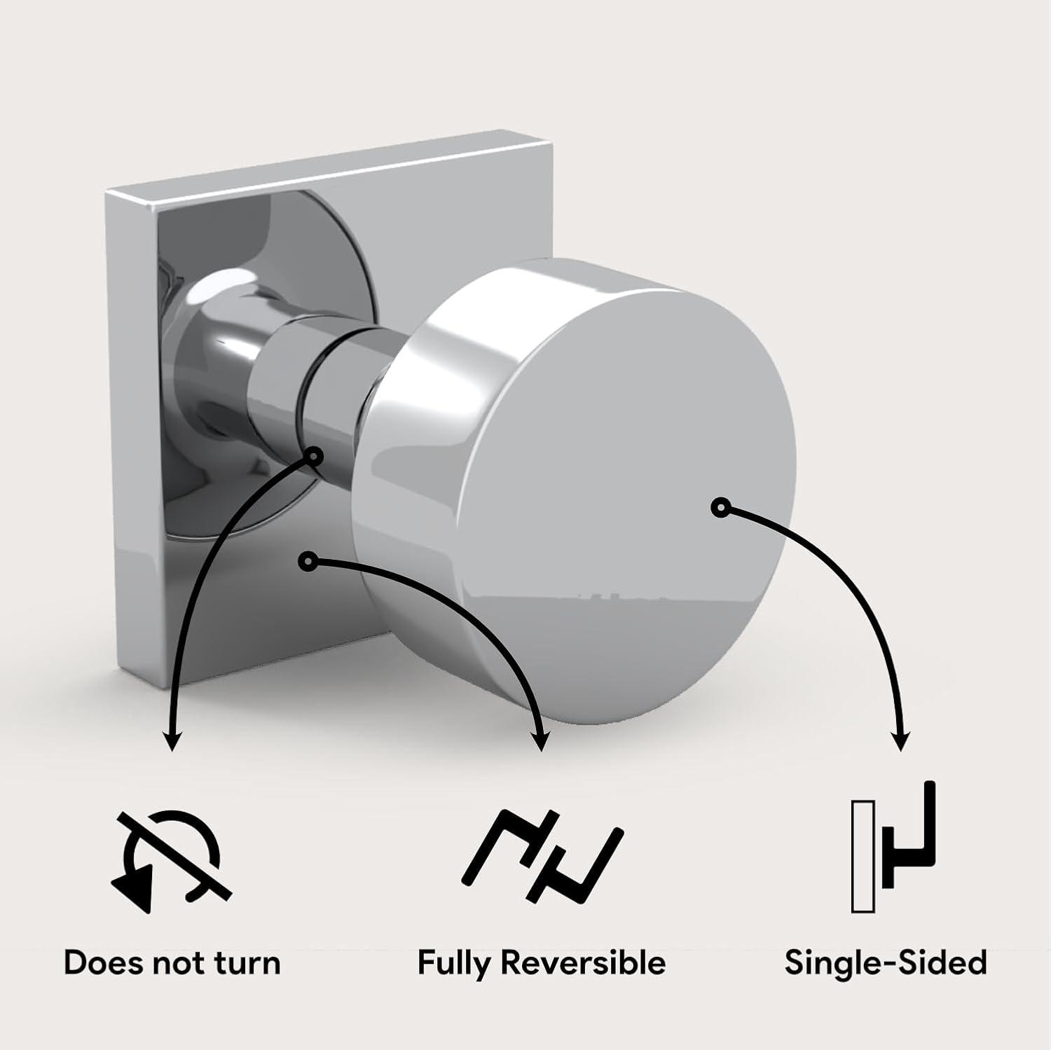 Mega Handles - SUANA Deadbolt I Entrance Deadbolt Lock - Heavy Duty Square Locking Deadbolt for Left or Right-Handed Doors - Interior/Exterior - Satin Nickel