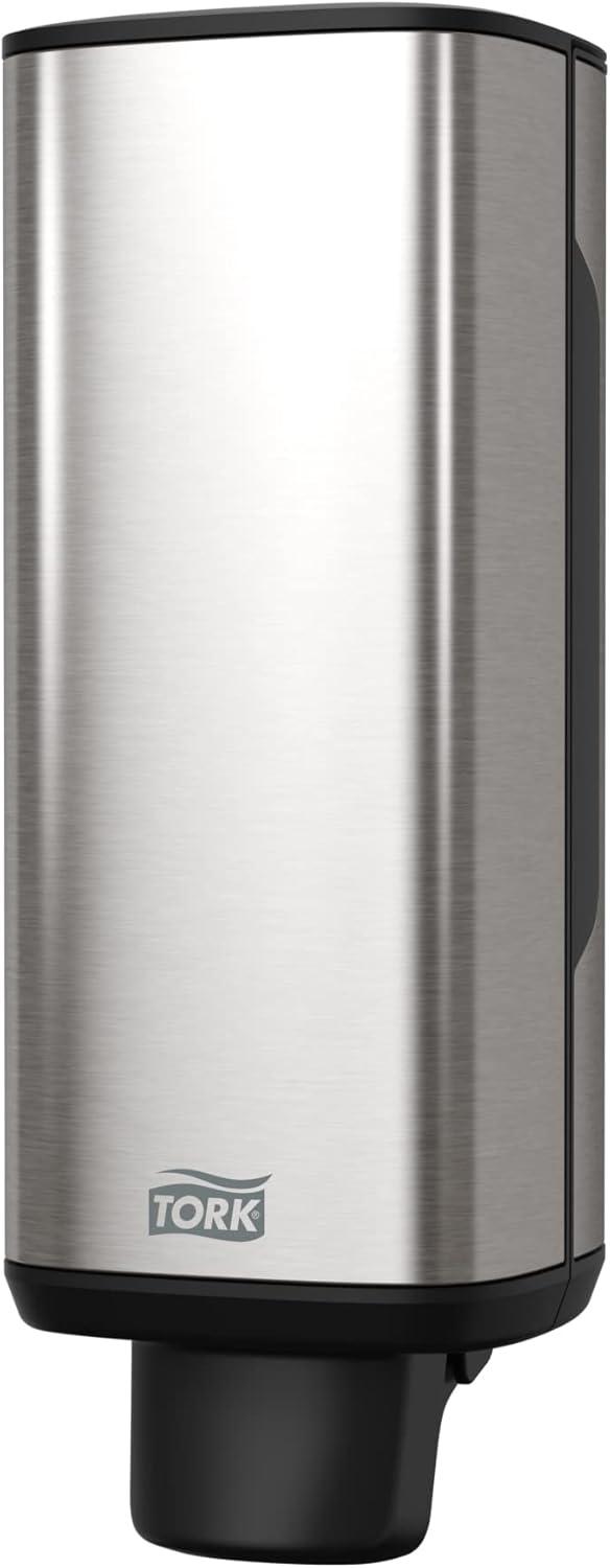 Tork Foam Skincare Manual Dispenser for Foam Soap and Hand Sanitizer 466000 - Economical, S4 Dispenser System, Color Stainless Steel (Pack of 1)