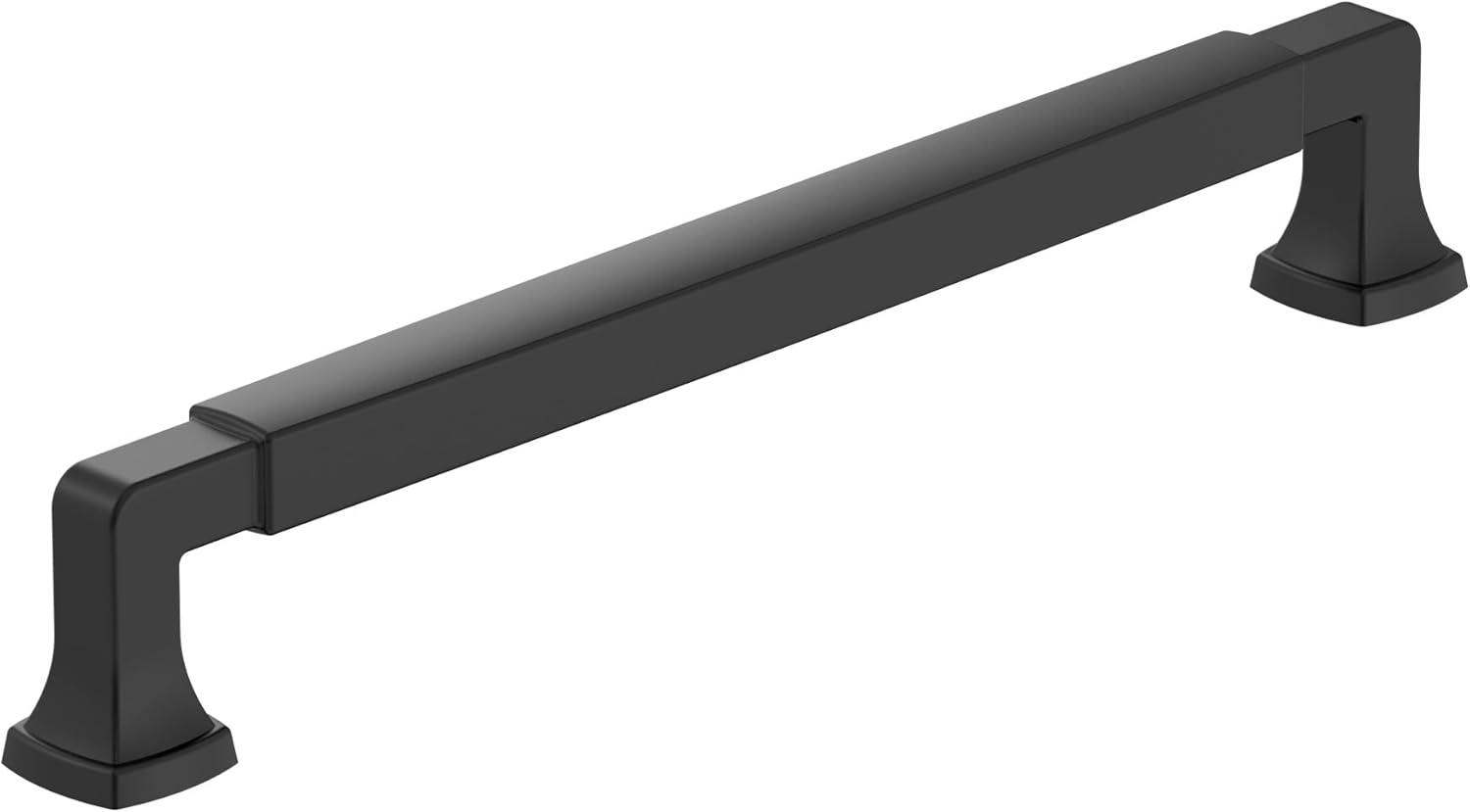 Amerock Stature 7-9/16 inch (192mm) Center-to-Center Matte Black Cabinet Pull