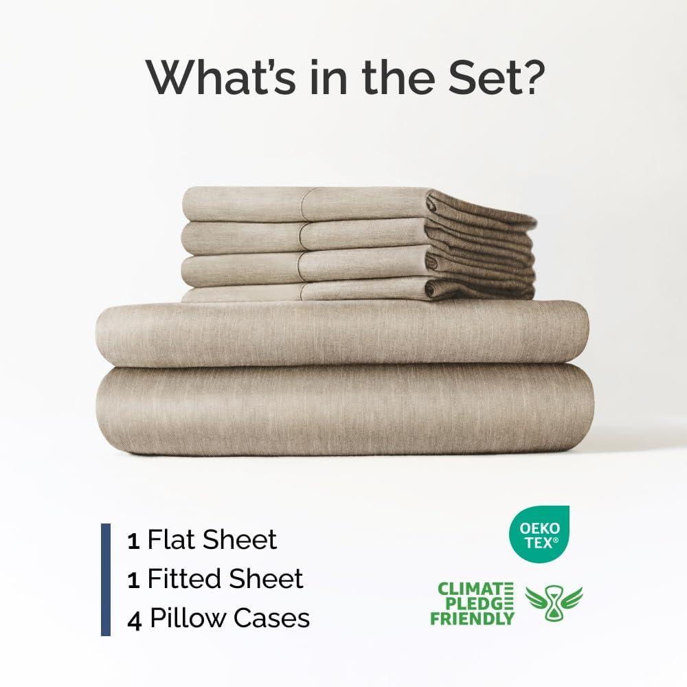 CGK Linens 6 Piece Extra Deep Pocket Ultra Soft & Cooling Sheet Set