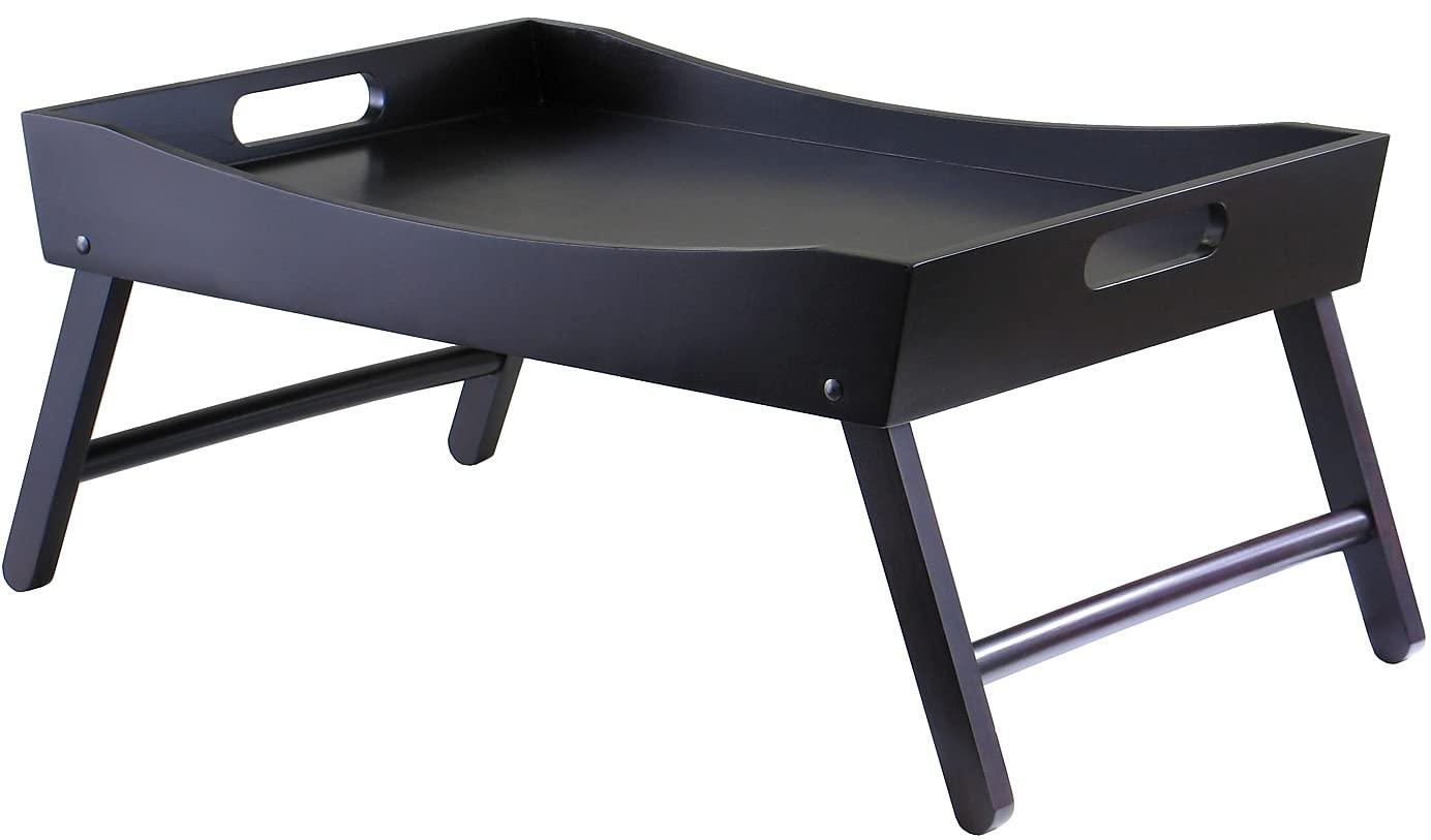 Winsome Benito Breakfast Tray in Espresso Finish: Wood Composite Bed & Serving Tray, Rectangle, 24.41" x 14.96"