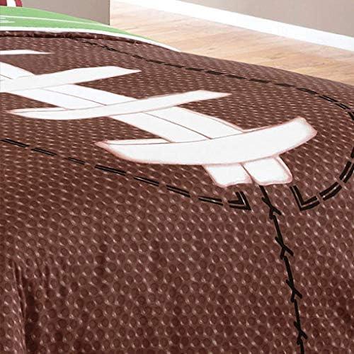 Riverbrook Home Juvenile Bedding Comforter Set, Twin, Field Goal - Brown/Green, 5-Piece Set