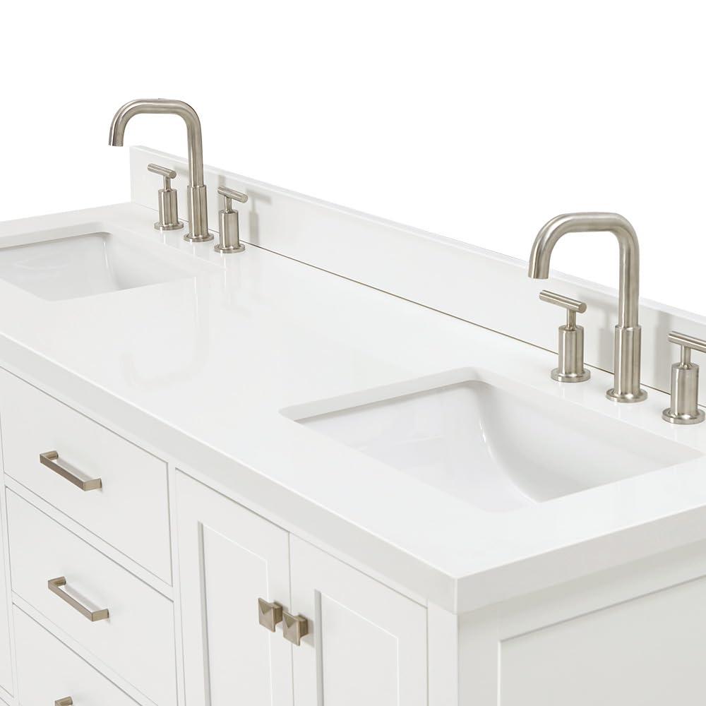 Ariel A067dwqrvo Cambridge 67" Free Standing Double Rectangular Basin Vanity Set - White