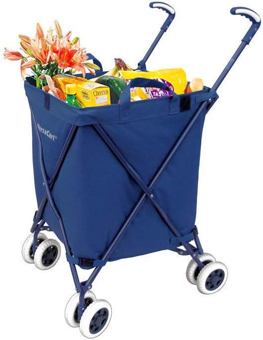 The Original Versacart Transit Compact Folding Shopping and Utility Cart in Signature Blue