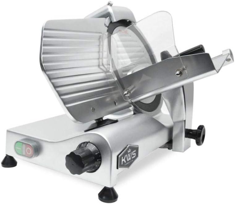 KWS Commercial 320W Electric Meat Slicer 10-Inch Stainless Blade, Frozen Meat/ Cheese/ Food Slicer