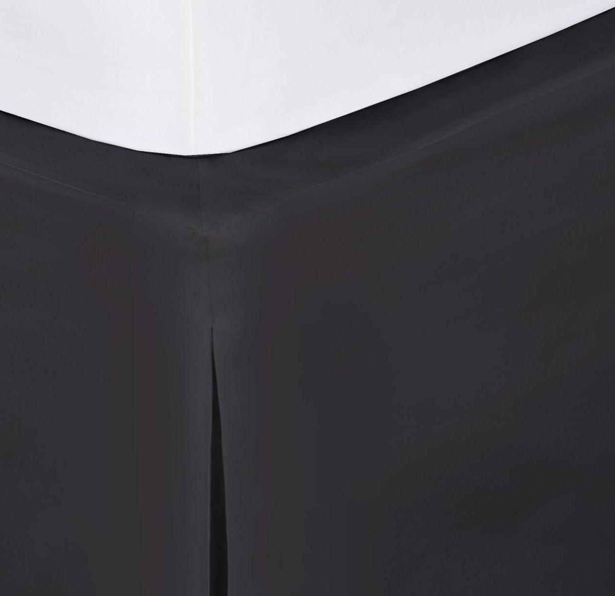 Bed Maker's Wrap-Around Hassle Free, Never Lift Your Mattress Tailored Bed Skirt, 14" Drop Length, King, Black