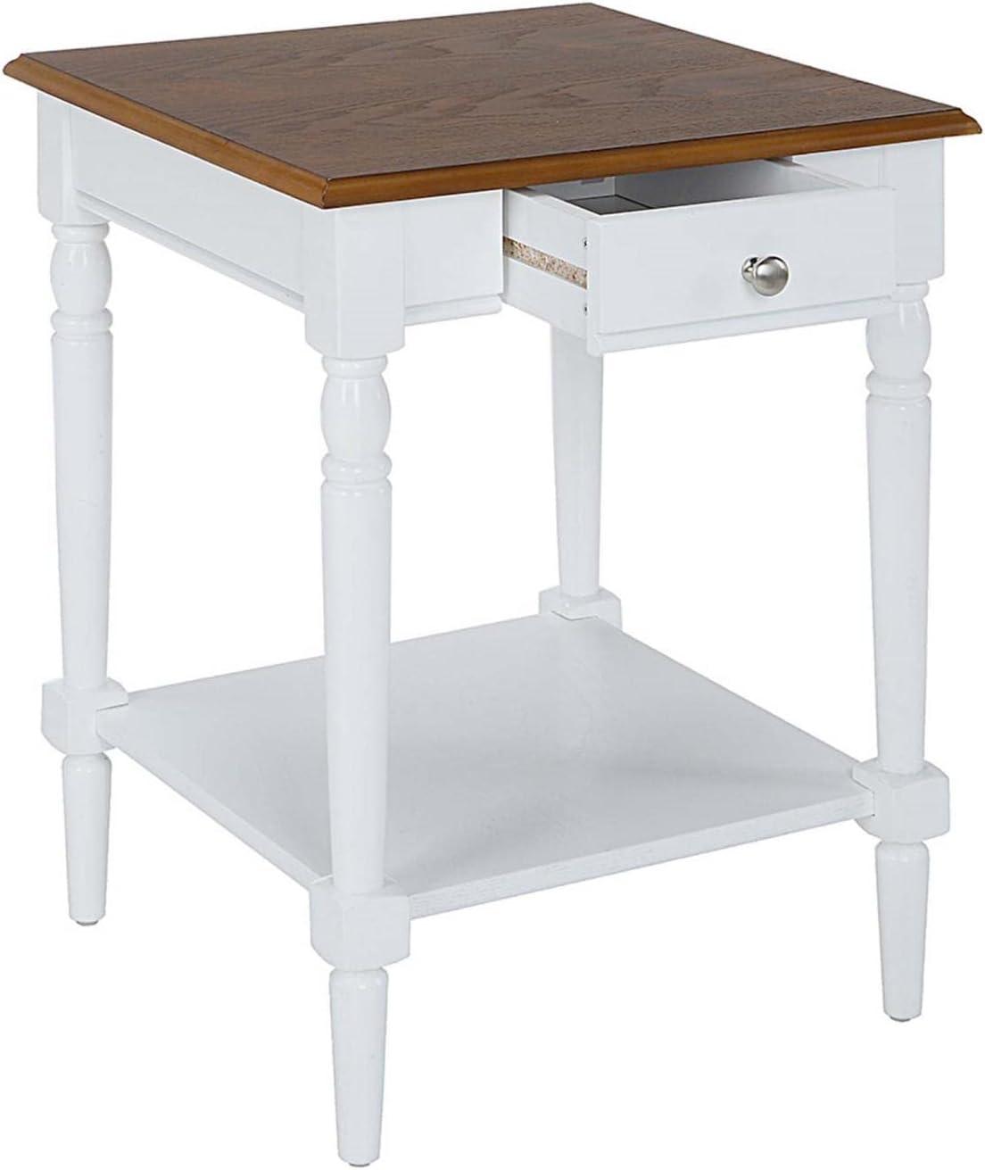 French Country 1 Drawer End Table with Shelf