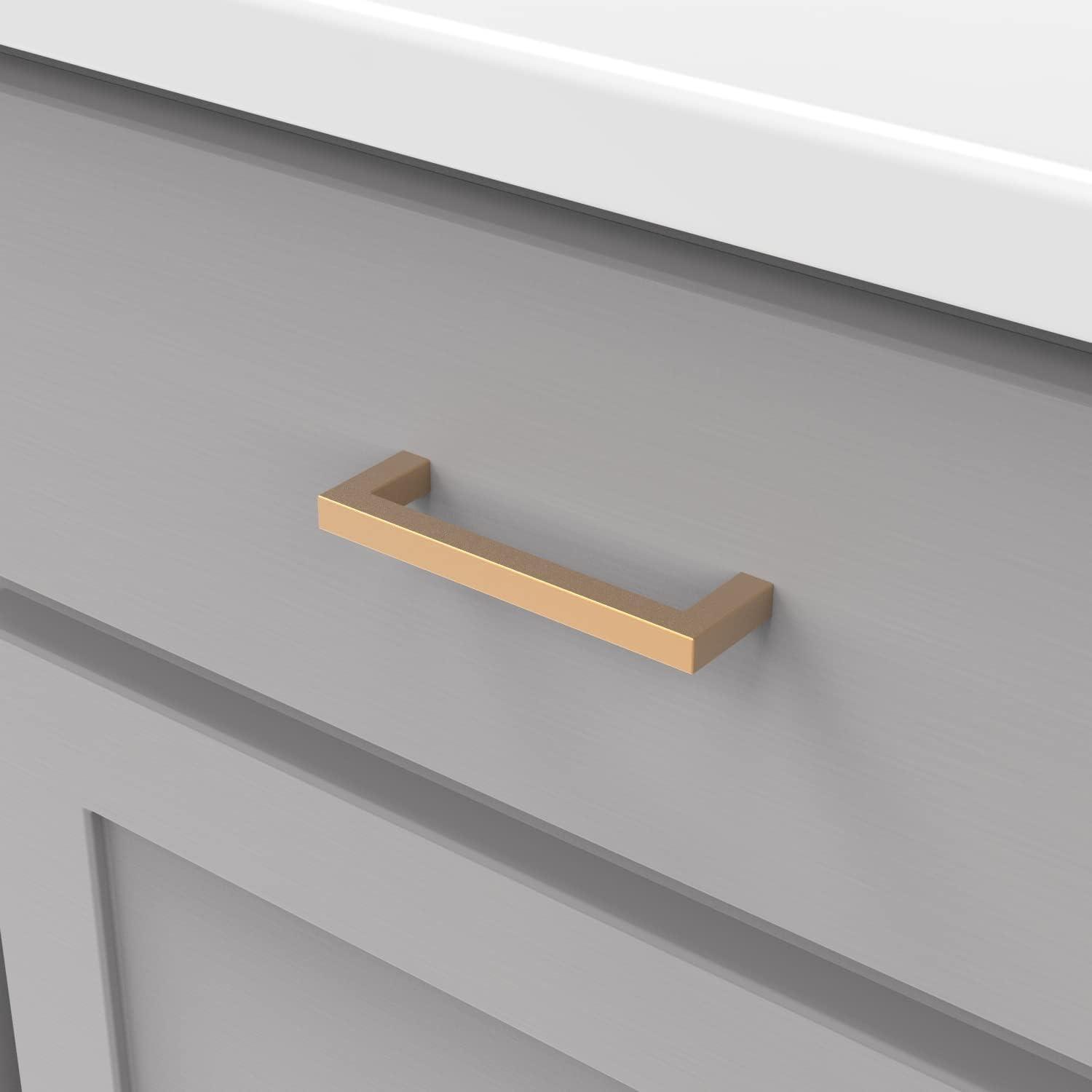 Heritage Designs Kitchen Cabinet Handles, 3 3/4" Square Drawer Pulls for Cabinet Doors, Dresser Drawers