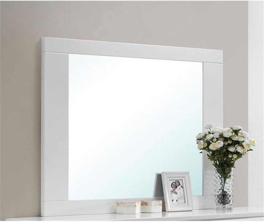ACME Lorimar Rectangular Wooden Mirror in White