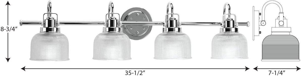 Rosser 4 Light Ribbed Dimmable Vanity Light