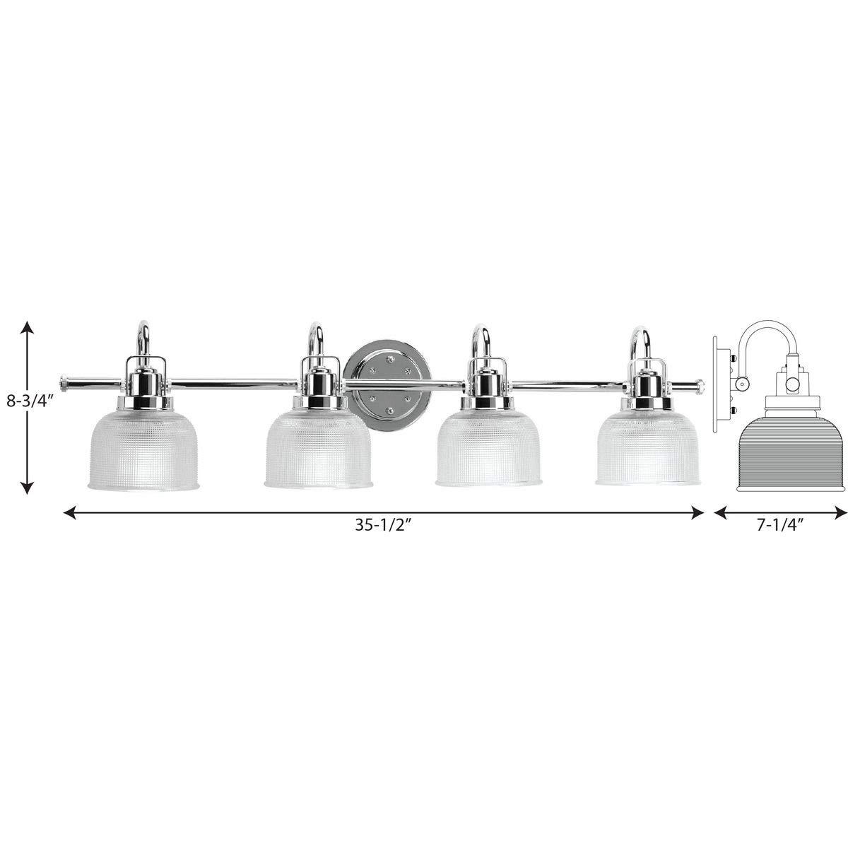 Rosser 4 Light Transparent Dimmable Vanity Light