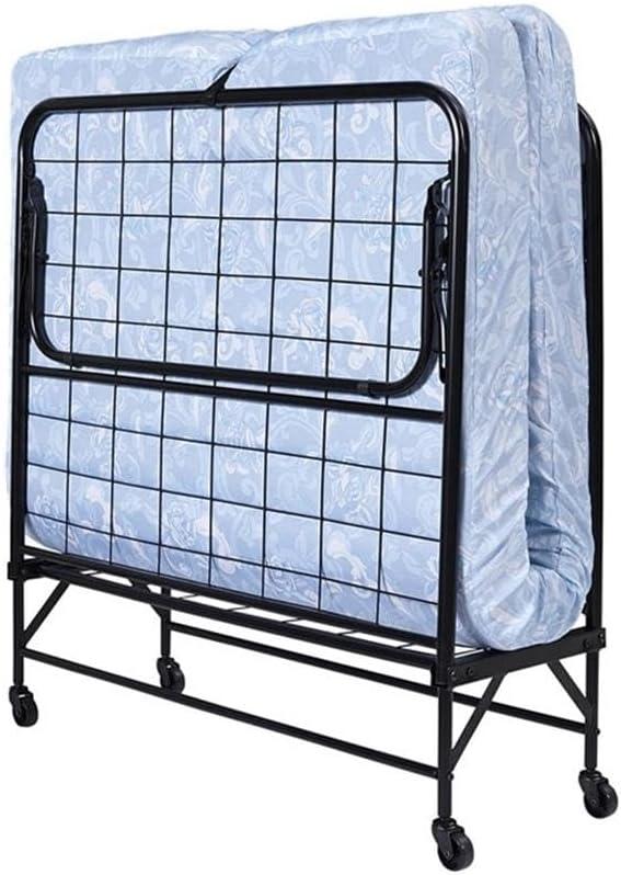 DHP Levy Folding Guest Bed with Metal Frame & 4 Inch Mattress, Twin, Black