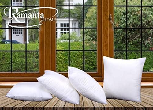 FBTS Prime 18x18 inch Square White Solid Down Alternative Pillow Inserts, 2 Packs