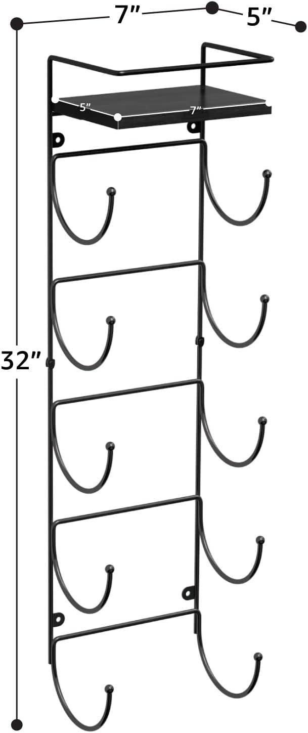 Sorbus 5-Tier Wall Mounted Metal Towel Rack with Shelf