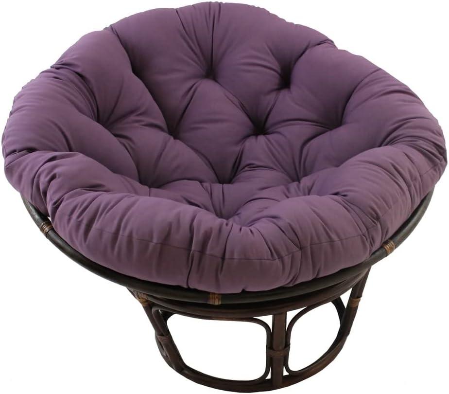 International Caravan 42-Inch Rattan Papasan Chair with Solid Twill Cushion