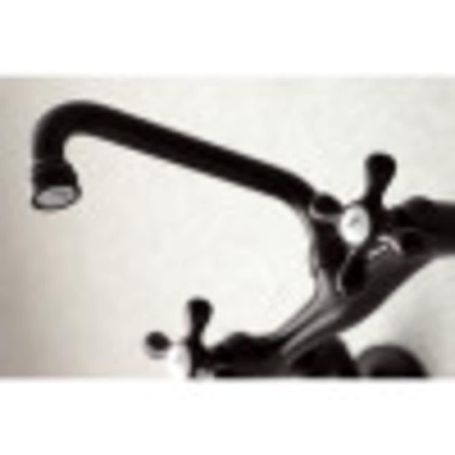 Kingston Brass Kingston Double-Handle 2-Hole Wall-Mount Bridge Kitchen Faucet