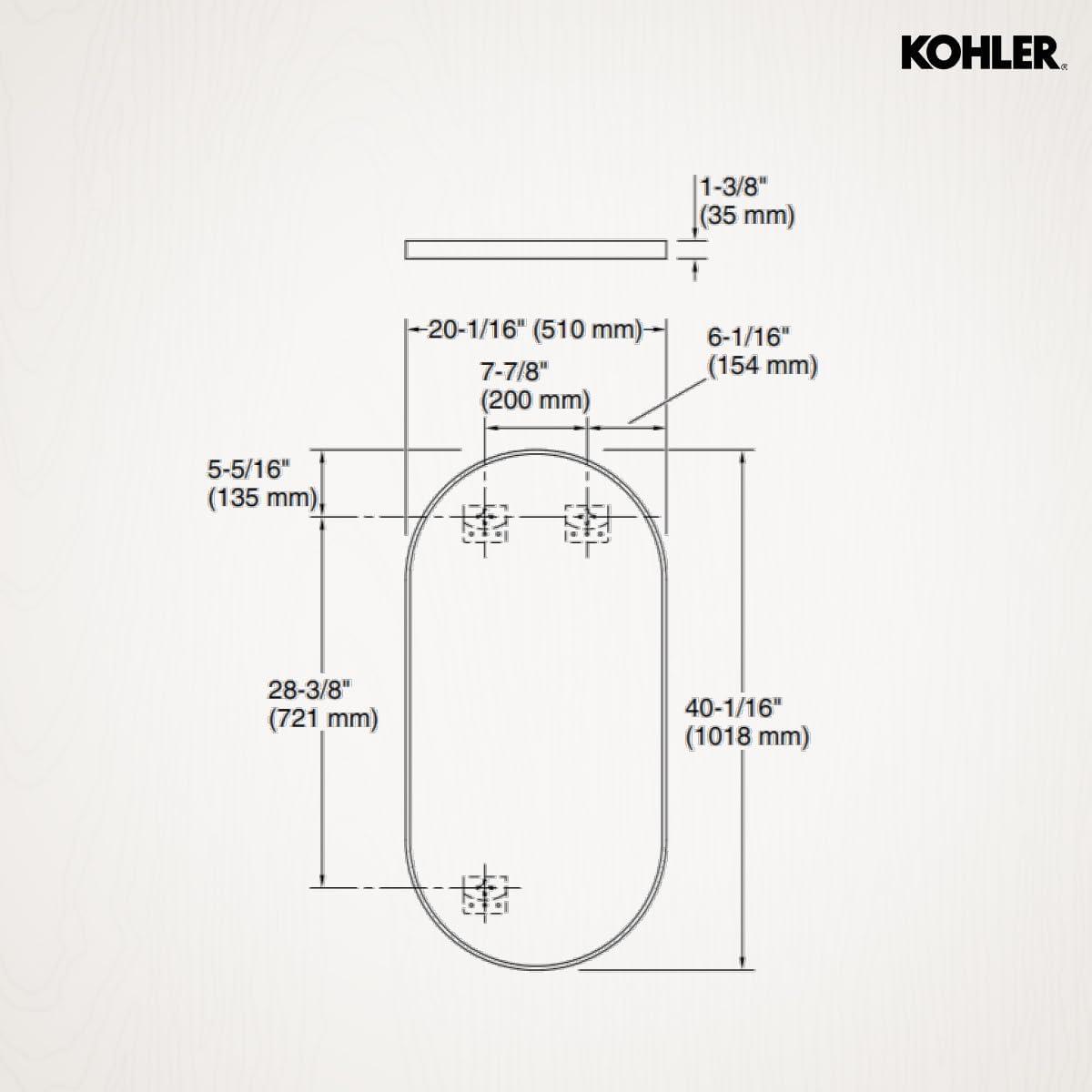 Essential Capsule Wall Mirror, Bathroom/Vanity Mirror with Frame