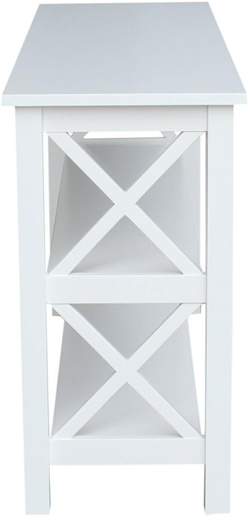 Hampton Console Table White - International Concepts: Hardwood Entryway Table with Fixed Shelves