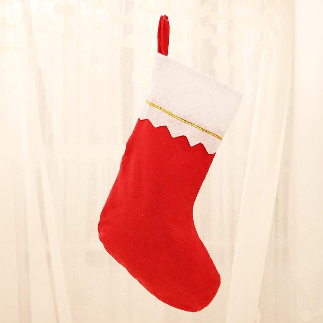 Kaireo 12 Pairs Christmas Stockings 15 Inches Red and White, Hangs Made of Non-woven Fabric for Family Christmas Holiday Decorations