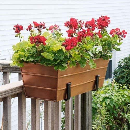 Medium Copper Plated Steel Window Flower Box Planter