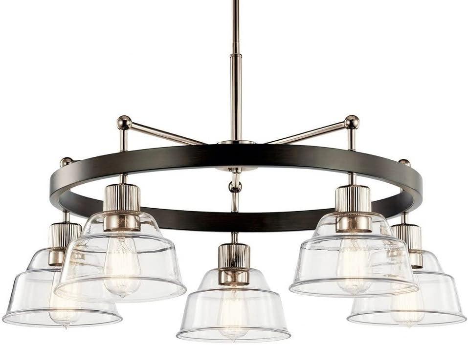 Eastmont 5-Light Polished Nickel Chandelier with Clear Glass