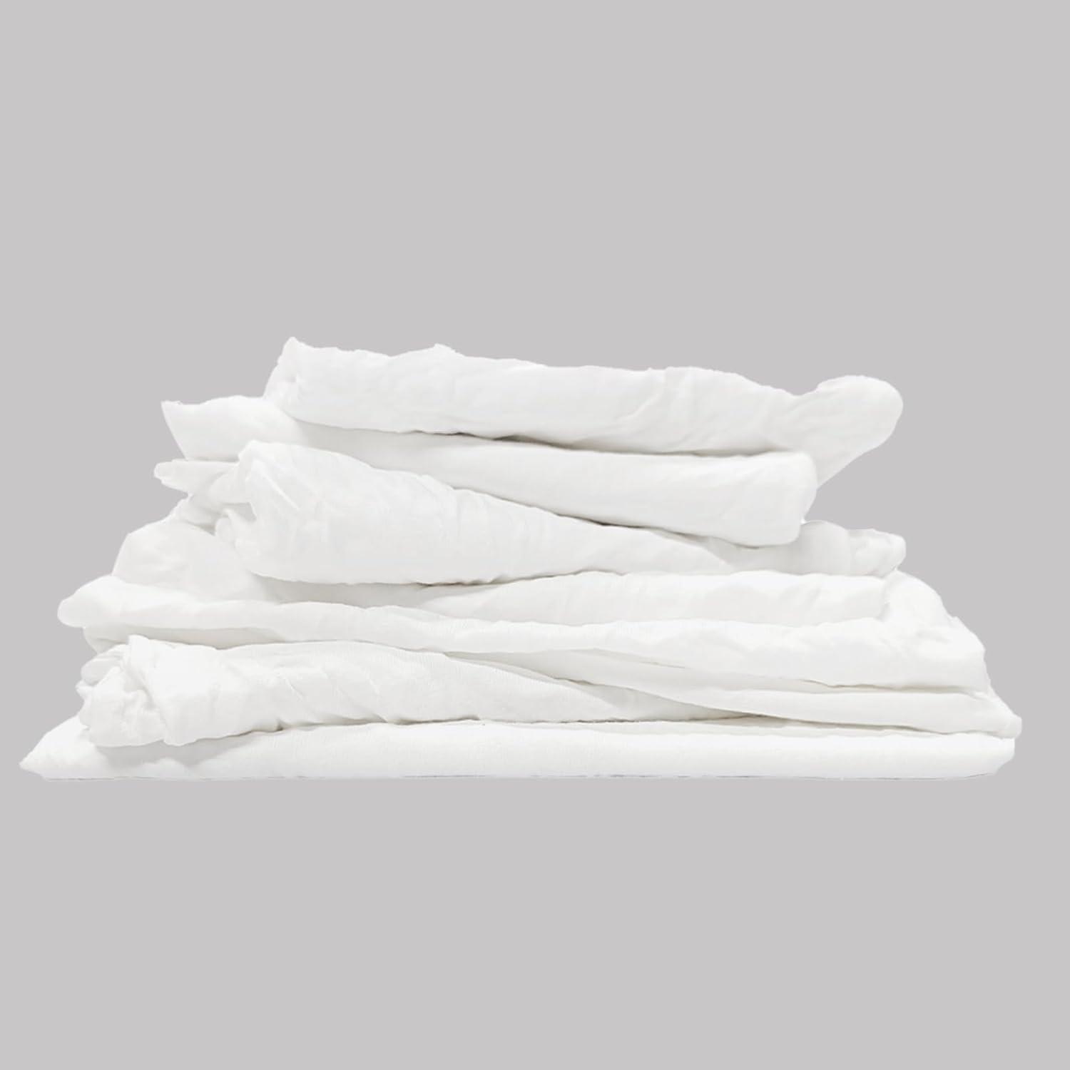 SupremePlus New White Knit T-Shirt Rags, Multipurpose Cleaning Cloth Wipe - 10 lbs. Box