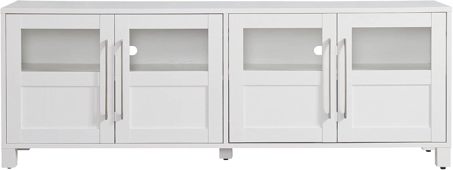 Holbrook Modern White 68" TV Stand with Glass & Solid Doors