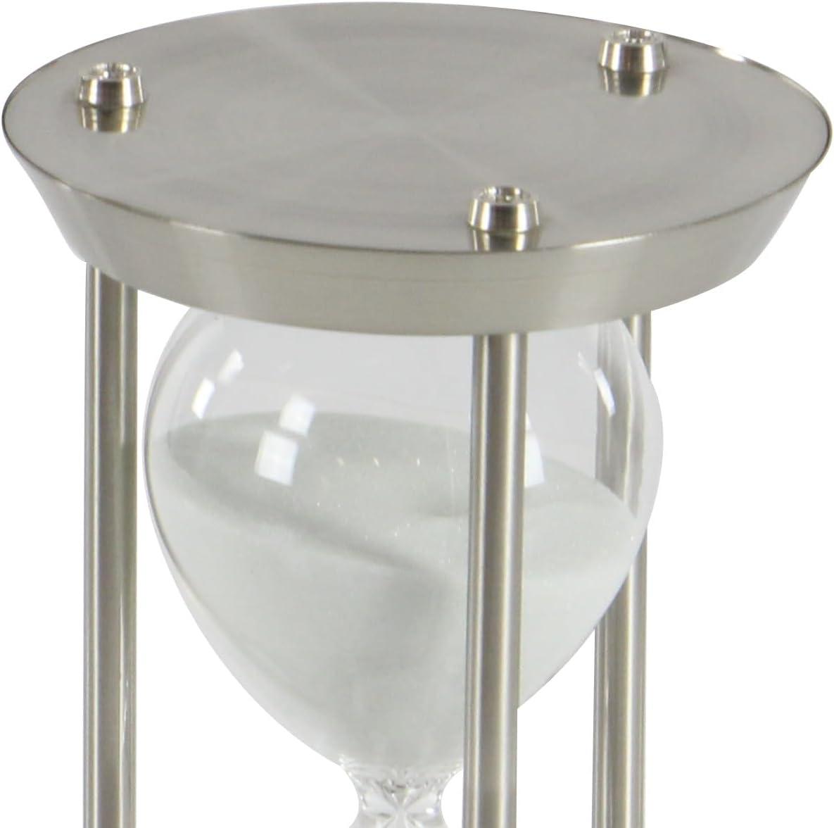 Elegant Silver Metal and Glass 12" Hourglass Sand Timer