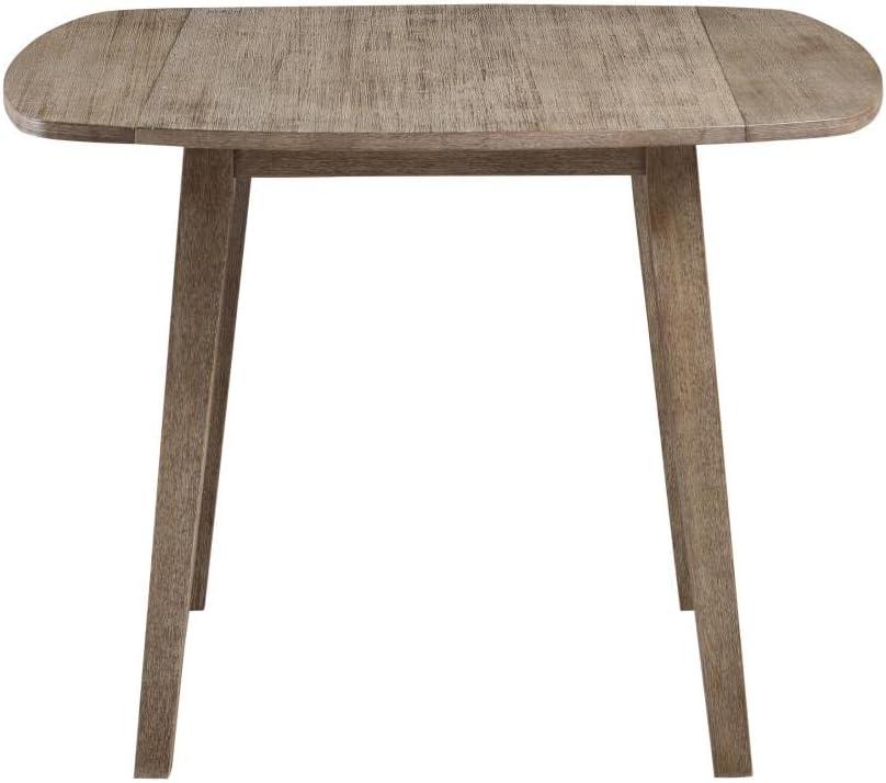 Boulder Extendable Dining Table Wire Brush Barnwood Brown - Boraam: Rubberwood, Drop Leaf, Seats 4