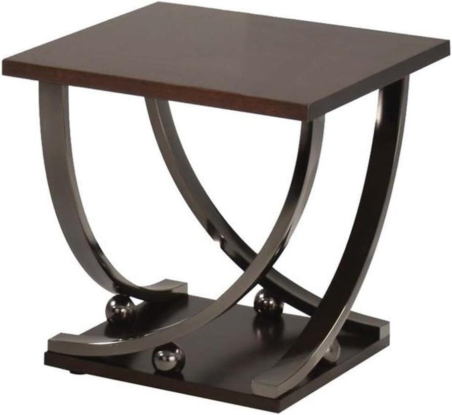 ACME Isiah End Table in Black Nickel 80357