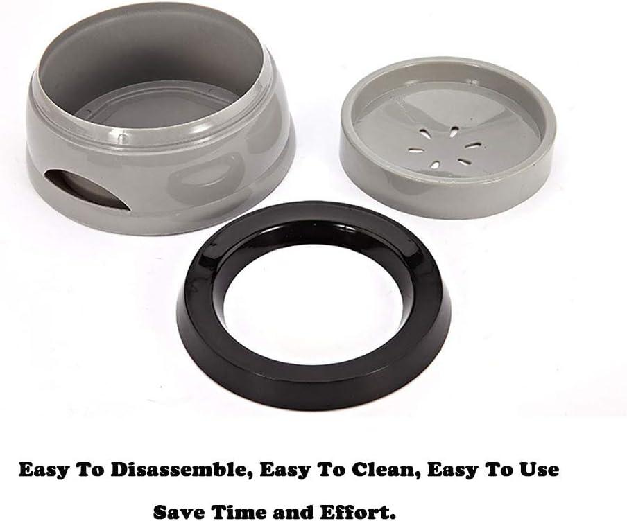Gray Polypropylene No Spill Dog Water Bowl with Floating Disk