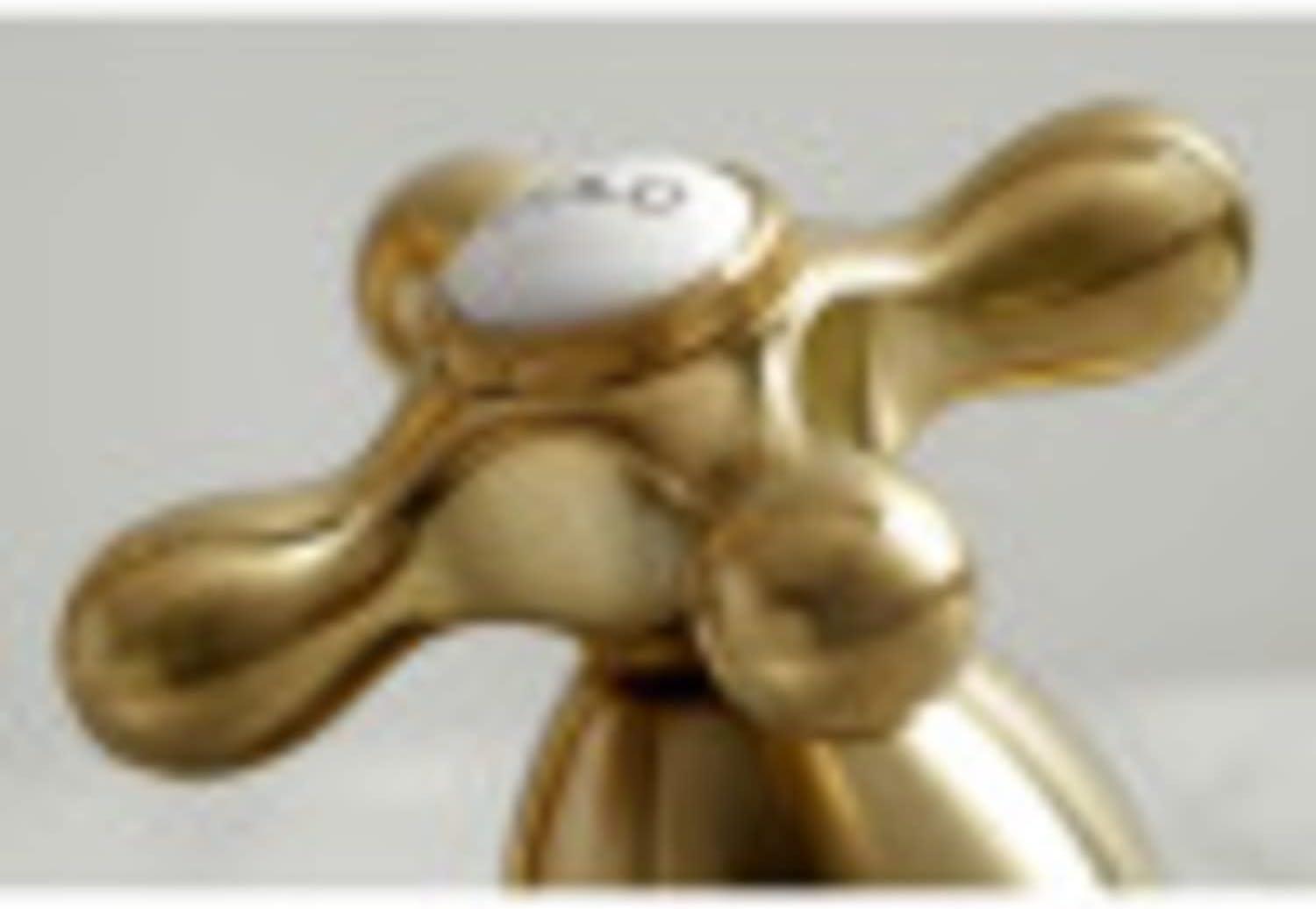 Kingston Brass Heritage Two-Handle 3-Hole Deck Mount Widespread Bathroom Faucet with Brass Pop-Up Drain