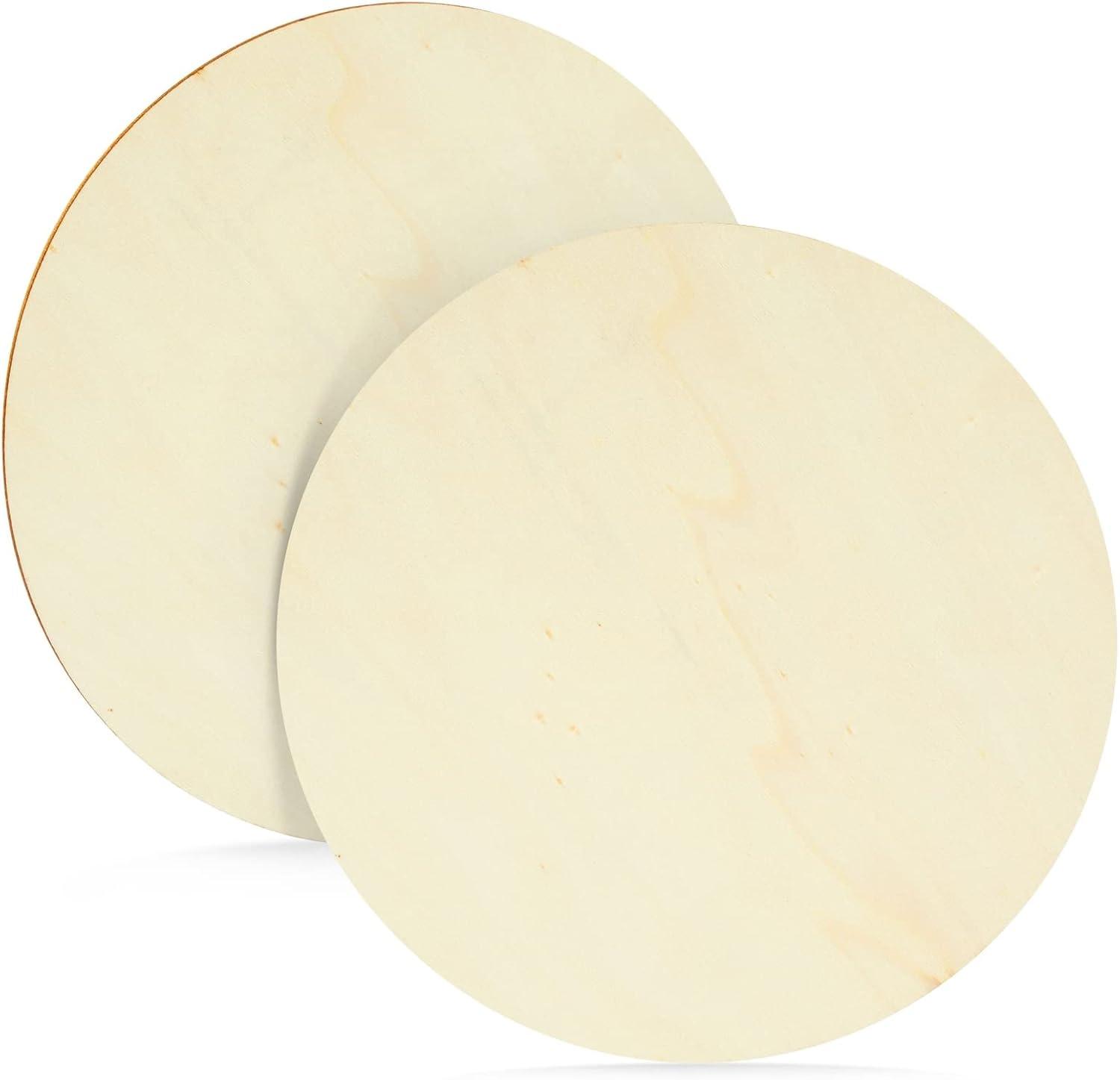 Juvale 12 Pack 6 Inch Unfinished Wood Circles for Crafts, Blank Cutout Slices for Wood Burning, Engraving, Round Wooden Discs for DIY Coasters, Art Projects, 1/10 Inch Thick